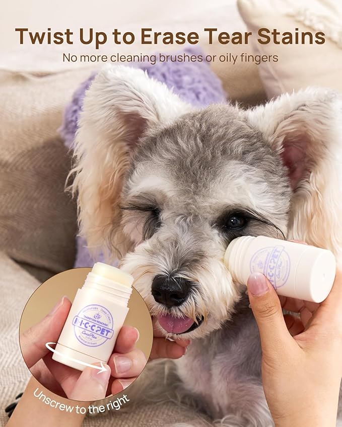 HICC PET Eye Balm for Dogs & Cats, Vet-Recommended Dog Eye Infection Treatment Gently Remove Tear Stain, Debris, Discharge, Crust - Hypoallergenic Pet Eye Cream Cleaner for Wrinkle, Face - 1.06 oz