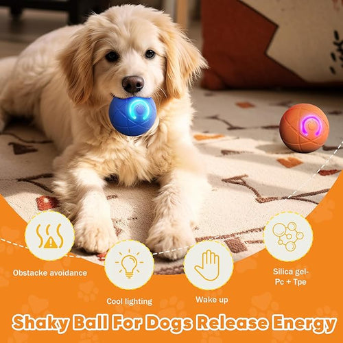 2PCS Shaky Ball Toy for Dogs, Vibrating Dog Ball, USB Rechargeable, Interactive, Automatic Moving, Bouncing, Perfect for Small, Medium, Large Dogs (Small, Cosmic)