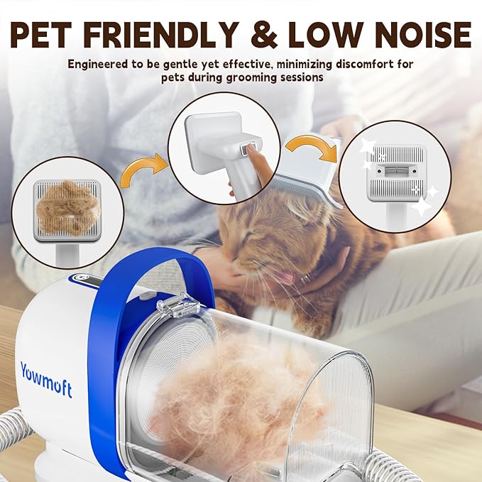 Dog Grooming Vacuum & Dog Grooming Kit, Dog Vacuum for Shedding Grooming with 2 L Capacity, Max 11 Kpa Dog Hair Vacuum with 15 Pet Grooming Tools & Bag, Pet Grooming Vacuum for Dogs/Cats/Home
