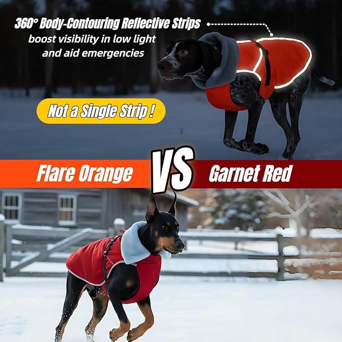 Insulated Outdoor Dog Winter Coat, Puppy Hard Shell Jacket with 2 Layer Warmth, Waterproof Coats for Small Dogs, Tangle-Free Cut Jackets for Cold Weather, Pet Clothes for Chihuahua Yorkie(Orange, XS)