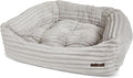 Jax & Bones Dog Napper - Luna Grey Machine Washable Bed for Dogs - Extra Heavy Duty Bolstered Sides - Small Grey Dog Mat | 24 x 21 Inches