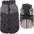 Warm Fleece Dog Coats for Small Dogs,D-Rings Waterproof Puppy Jacket for Cold Winter,Black XS