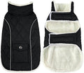 Malier Dog Winter Coat, Windproof Dog Cold Weather Coats with Real Pocket, Winter Extra Warm Pet Coat Fleece Jacket Reflective Clothes for Small Medium Large Dogs and Puppy (Black, X-Large)