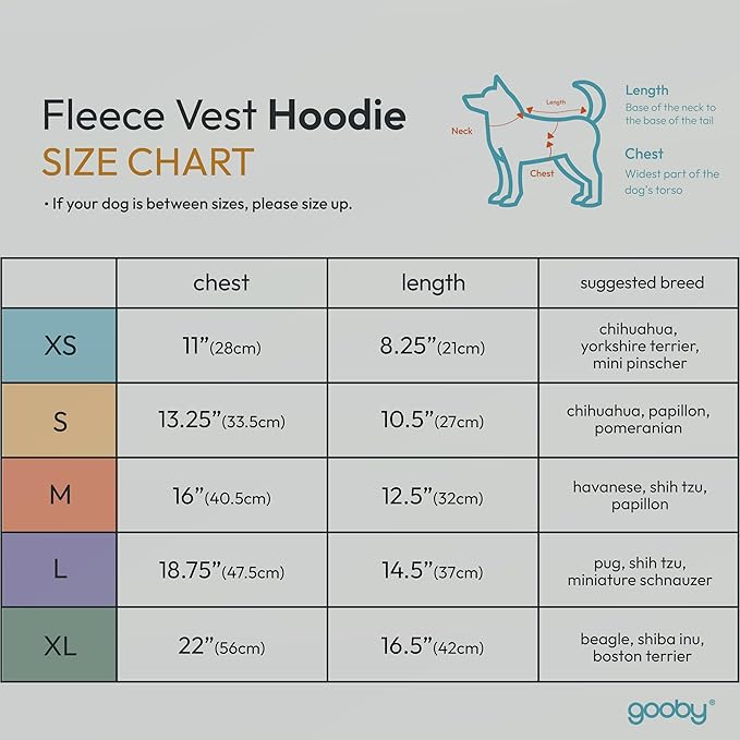 Gooby Fleece Vest Hoodie Dog Sweater - Blue, X-Small - Warm Pullover Dog Hoodie with O-Ring Leash for Small to Medium Dogs