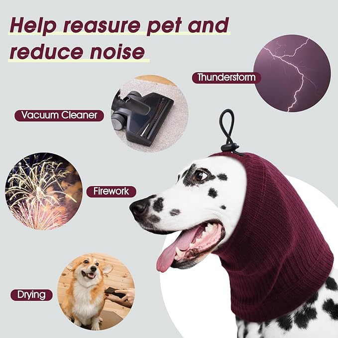ROZKITCH Dog Shirt with Hoodie Dog Ears Cover 2 in 1, Soft Lightweight Dog Striped T Shirt Pullover Dog Tank with Detachable Ear Wrap, Dog Hoodie Tshirt Dog Boy Girl, Stretchy Sweater WineRed M