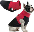 Idepet Dog Fleece Vest Sweater Zip Up Warm Pullover Dogs Jacket with D-Ring Leash Winter Cold Weater Coat Pet Sweatershirt Clothes Hoodie for Small Medium Dogs Boy Girl (Red/Black, XXS)