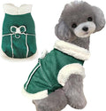 Jecikelon Bowtie Dog Cold Weather Coat Fleece Lining Warm Pet Puppy Turtleneck Dogs Winter Clothes for Small Dogs with D-Ring (Green, X-Large)