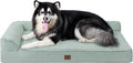 EHEYCIGA Memory Foam Dog Bed XXL, Giant Dog Bed Orthopedic with Washable Removable Cover, Waterproof Pet Bed Couch for Jumbo Dogs, 48x36x7 Inches, Greyish Green