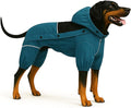 LOVELONGLONG Waterproof Dog Raincoat with Removable Hood – Outdoor Full Body Dog Jacket, Windproof Snowproof Shell Suit – All Season Pet Rain Gear Ocean Teal M