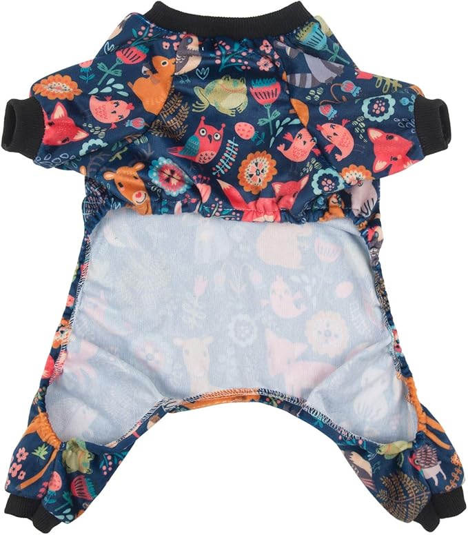 CuteBone Small Dogs Outfit Soft Puppy Onesies Pjs Dog Pajamas Pet Coat Cat Apparel Comfy Doggie Jumpsuit Bodysuit for All Seasons P75M