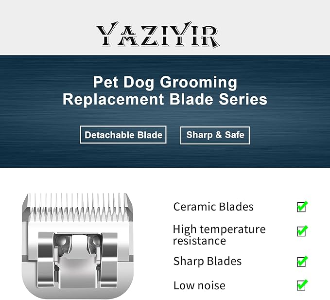 10+7FC+5FC+4FC Pet Dog Grooming Detachable Ceramic Blades Kit,Compatible with Andis,Oster A5,Wahl KM10 Clippers,Cut Length 1/16"(1.5mm) to 3/8" (9.5mm),Small 4-Piece Set
