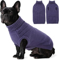 Dog Sweaters for Small Dogs Male Female Pet Knitwear Classic Puppy Warm Pullover Turtleneck Cold Weather Clothes for Chihuahua(GrayishBlue, XS)