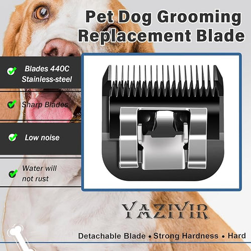 3 Pack 40# Detachable Dog Grooming Steel Blades,Compatible with Andis,Oster A5,Wahl KM-10 Series,Cut Length 1/100" 0.25MM （Black）