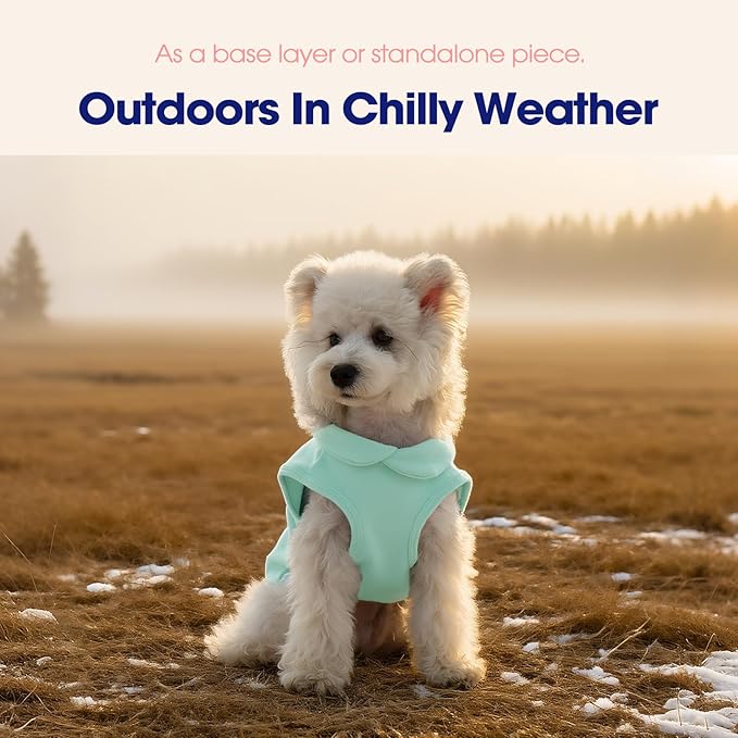FUAMEY Dog Fleece Vest for Medium Dogs,Warm Stretchy Dog Sweatshirts Pullover with Leash Hole Dogs Sweater Soft Pet Turtleneck Cozy Pet Vest Lightweight Sleeveless Blue M