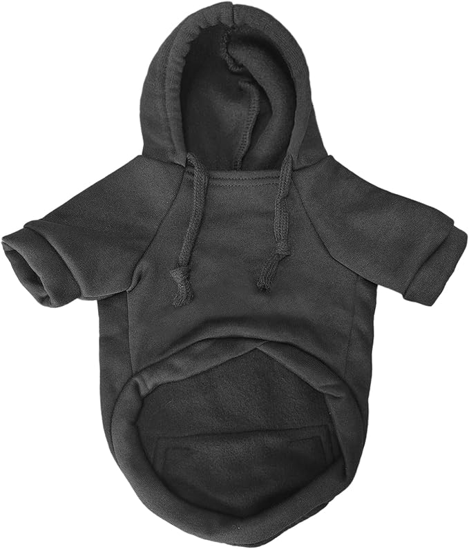 Jecikelon Winter Dog Hoodie Sweatshirts with Pockets Warm Clothes for Small Dogs Chihuahua Coat Puppy Custume Clothing (Large, Y02-Black)
