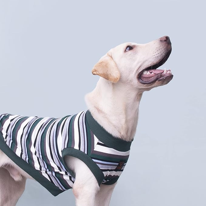 Extra Large Dog T Shirts Clothes Sleeveless Tank Top Vest for Labrador Rottweiler Great Dane, Green, 8X-Large