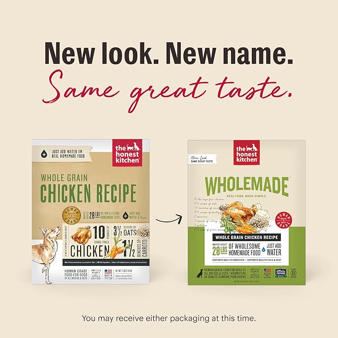 The Honest Kitchen Wholemade™ Whole Grain Chicken Dog Food, 4 lb Box