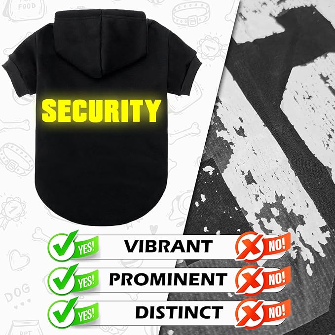 EXPAWLORER Security Dog Hoodie Puppy Sweater - Dog Sweatshirt Soft Fleece Lined Pet Clothes, Cold Weather Hooded Jacket Coat Keep Warm for Small Medium Large Dogs, Medium
