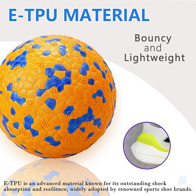 2Pcs Super Bouncy Dog Balls - Lifetime Replacement - Fun Indestructible Dog Tennis Balls for Aggressive Chewers, Durable Floating Fetch Toys for Medium and Large Dogs