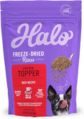 Halo Freeze Dried Raw Dog Food Topper, Beef Recipe, 100% Protein Source, For Natural Energy, Real Meat Topper, 3.5 Oz Pouch