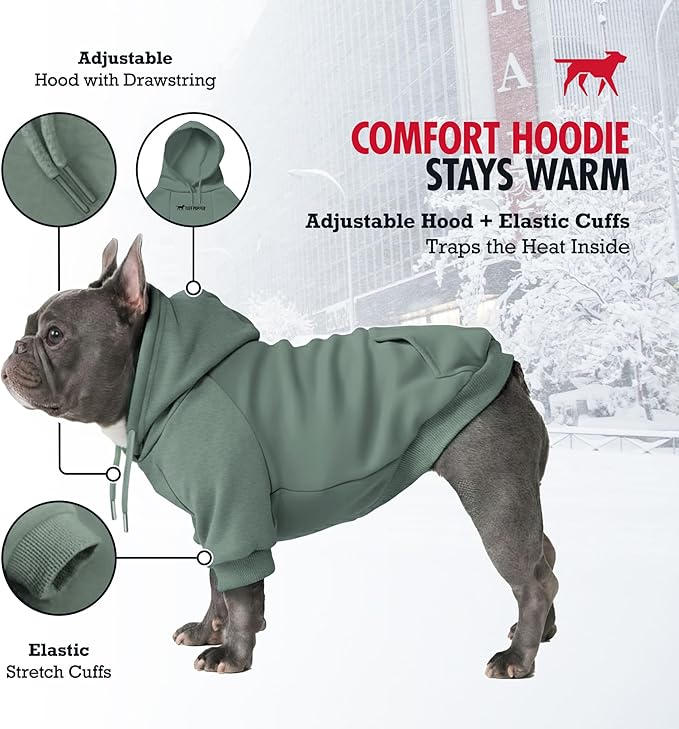 Tuff Pupper Dog Hoodie | Premium Quality 100% Organic Cotton | Ultra Soft Interior for Superior Comfort | Elastic Cuffs & Drawstring for Warmth | Stretch Fit Suitable for All Breeds (Teal, XXL)