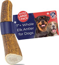 Devil Dog Pet Co. Elk Antlers for Dogs, Extra Large 7"+, 1 Pack, Grade A Long Lasting Chew for Aggressive Chewers, Premium USA Naturally Shed Antler – Healthy, No Odor, Durable Dog Chew