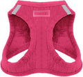 Best Pet Supplies - All Weather Mesh/Plush, Reflective, No Pull Harness for Small, Medium Dogs, Cats - Secure with Hook & Loop Fastener, Buckle, Double D-Rings - Fuchsia Corduroy, L