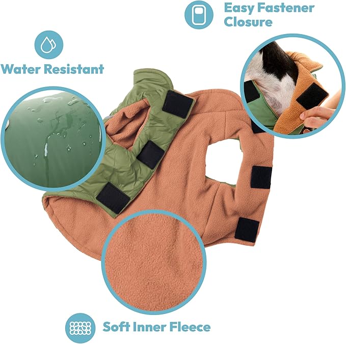 Gooby - Sports Vest, Fleece Lined Small Dog Cold Weather Jacket Coat Sweater with Reflective Lining, Red, X-Large