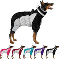 MIGOHI Full Body Dog Coat - Warm Reflective Small Dog Winter Coat with Harness, Turtleneck Fleece Jacket for Dogs,Four-Leg Windproof Puffer Jackets Snowsuit with Zipper for Small Medium Large Dogs,S
