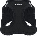 Best Pet Supplies - All Weather Mesh / Plush, Reflective, No Pull Harness for Small, Medium Dogs, Cats - Secure with Hook & Loop Fastener, Buckle, Double D-Rings - Black Plush, S