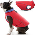 Gooby Sports Vest Dog Jacket - Red, Small - Reflective Dog Vest with D Ring Leash Warm Fleece Lined Hook and Loop Closure for Small to Medium Dogs