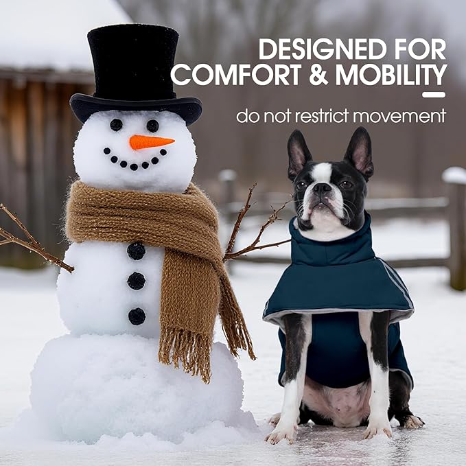 FUAMEY Dog Cold Weather Coats,Dog Winter Jackets for Large Dogs Warm Dogs Coat with Reflective Strips Waterproof Pet Snowsuit Thick Paded Pets Vest for Weimar German Shepherd Blue 3XL