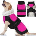 Dogcheer Waterproof Dog Coat, Christmas Dog Winter Jacket, Adjustable Puppy Fleece Coat for Cold Weather, Reflective Turtleneck Snow Jacket for Small Medium Large Dogs - Pink, S