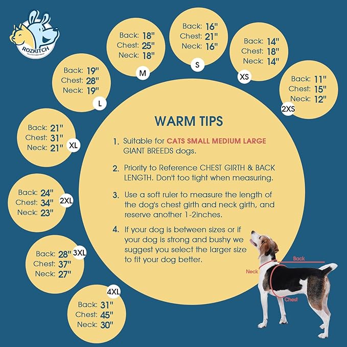 ROZKITCH Dog Leg Warmers for Small Dogs, Pet Windproof Warm Cold Weather Jacket Vest with Luminous Zipper, Jumpsuit Apparel Outfit Clothes for Small Medium Large Dog Brown XS