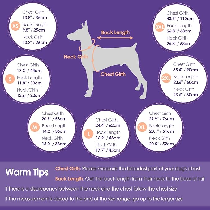 SUNFURA Dog Coat, XXXL Dog Jacket with Harness Built in, Waterproof Pet Winter Coat Snowsuit with Zip, Reflective Fleece Jacket for Extra Large Dogs, Great Dane, Red 3XL