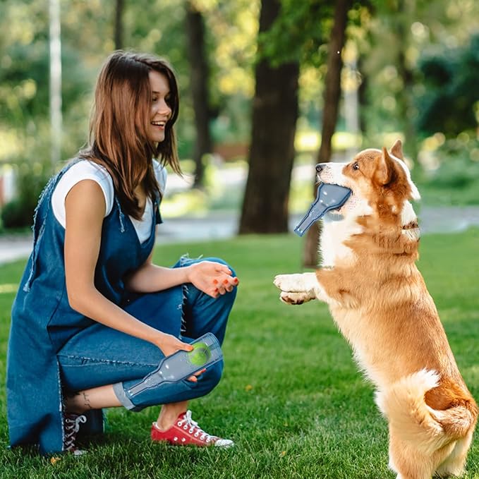 Indestructible Dog Toys for Aggressive Chewers, Contains Tennis Ball, Durable Squeaky Dog Toys (Blue, L)