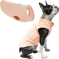 Gooby Fleece Vest Dog Sweater - Peach, Small - Warm Pullover Fleece Dog Jacket with O-Ring Leash for Small to Medium Dogs