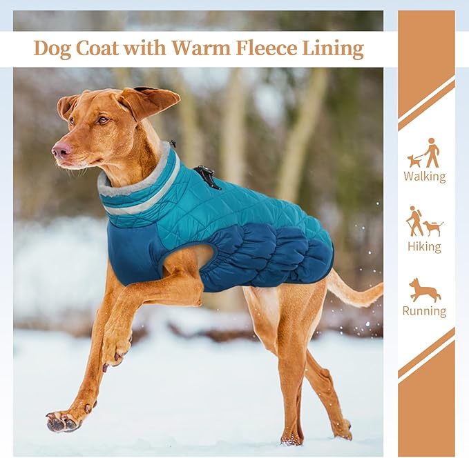 Small Dog Coat,Dog Jackets for Small Dogs,Warm Winter Jacket, Puppy Coat with Harness Built in,Waterproof Dogs Jacket,Puppy Cold Weather Coats,Winter Clothes Snowsuit Shih Tzu Bichon,S