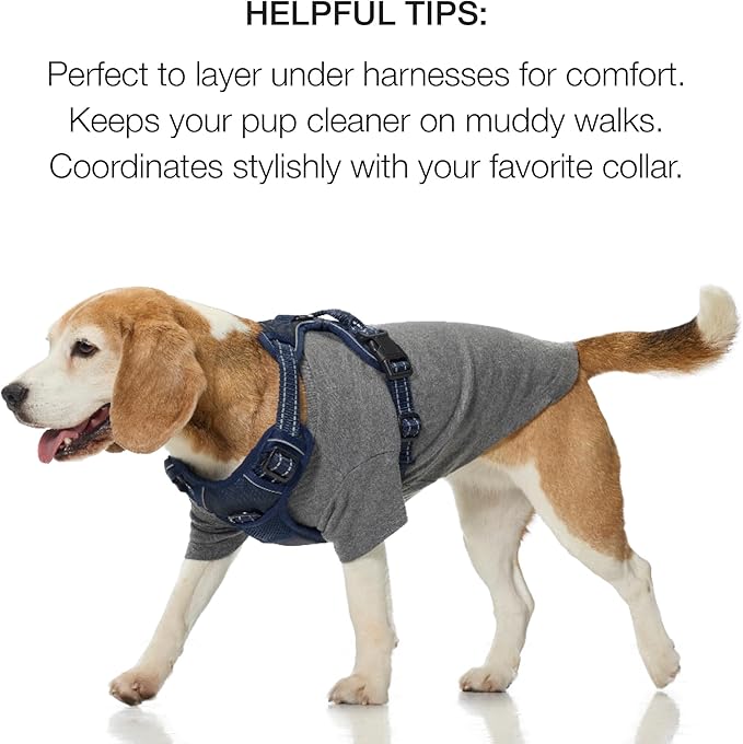 Toby II - The Perfect Tee, 3 Pack Short Sleeve Pet T-Shirt 100% Organic Cotton Tees Clothes for Small, Medium, Large Dogs, Navy Camo, Medium