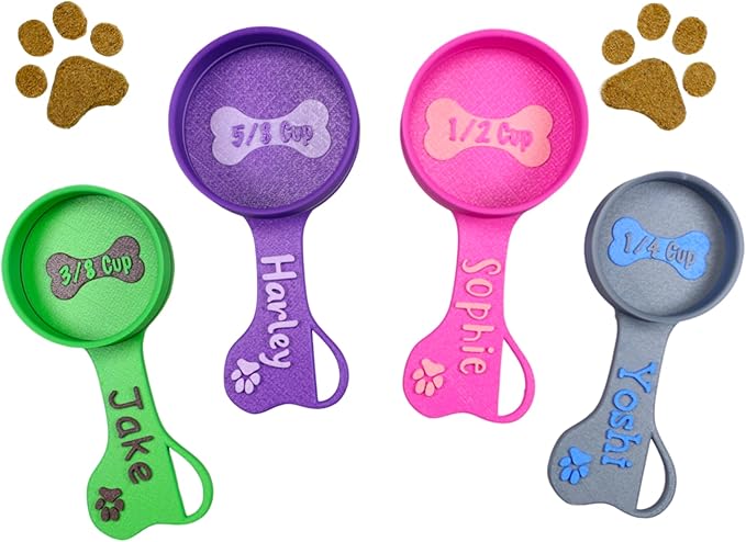 Personalized Dog Food Scoop Custom Scooper Pet Kibble Scoop Food Dispenser Dog Measuring Cup Custom Pet Accessories Gift Idea For Dog Lover (3oz - 3/8cup)
