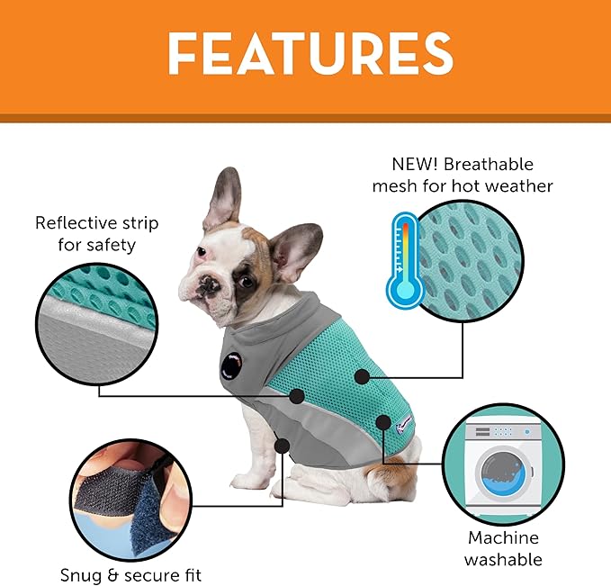ThunderShirt Breeze for Dogs, Small, Aqua, Extra Breathable Mesh Fabric, Dog Anxiety Relief Vest for Every Day Stress & Calming During Thunder Storms and Fireworks