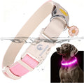 DOGWONG LED Dog Collar - Heavy Duty Light up Collars - Rechargeable Waterproof - Lighted Dog Collar for Night Walking, Hiking, Camping(Pink,L)