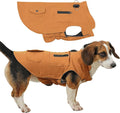 Workwear Style Dog Coats with Harness Built in for Small Dogs Windproof Warm Puppy Jacket with Storage Pockets for Cold Winter,BrightBeige L