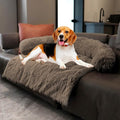 Tinaco Calming Dogs/Cats Bed Mats, Dog Pad Washable Removable Couch Cover, Plush Long Fur Mat for Pets, Waterproof Lining, Perfect for Small, Medium and Large Dogs and Cats (Desert Brown, 36"x31")