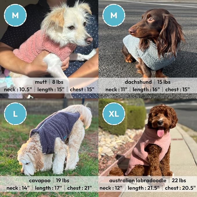 Gooby Sherpa Vest - Warm Gray, 2X-Large - Fuzzy Fleece Step-in Dog Jacket - Winter Small Dog Sweater