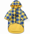 Dog Raincoat Dogs Waterproof Reversible rain Jacket Dog Small Medium Breeds Reflective Zipper Storage Pocket Harness Hole - Yellow - L