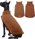 Kuoser Reversible Dog Coat – Warm Fleece & Quilted Waterproof Dog Jacket, Double-Sided Cold Weather Dogs Winter Coat with Harness Hole, Windproof Pet Snow Vest for Small Medium Large Dogs, Brown 2XL