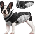 FUAMEY Dog Coat for Medium Dogs,Waterproof Dog Winter Jacket with Harness Built in Puppy Cold Weather Coats Reflective Pet Vest with Zipper Warm Fleece Dogs Snowsuit Windproof Black M