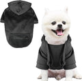 Jecikelon Winter Dog Hoodie Sweatshirts with Pockets Warm Clothes for Small Dogs Chihuahua Coat Puppy Custume Clothing (Large, Y02-Black)