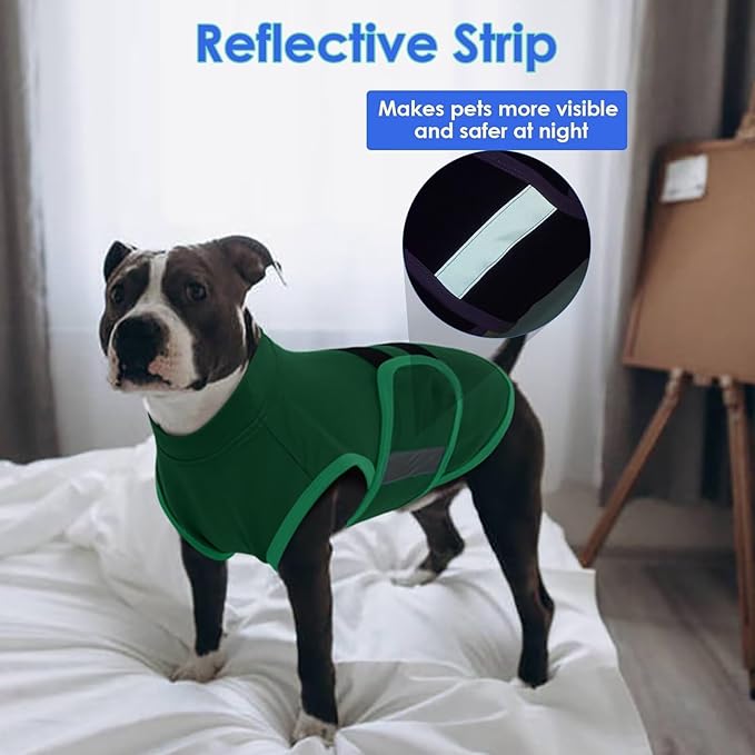 MIGOHI Dog Anxiety Relief Coat,Comfort Anxiety Vest for Dogs,Adjustable Dog Anxiety Calming Wrap for Fireworks,Thunderstorm,Travel,Separation,Anxiety Jacket for Medium Dogs,M,Green